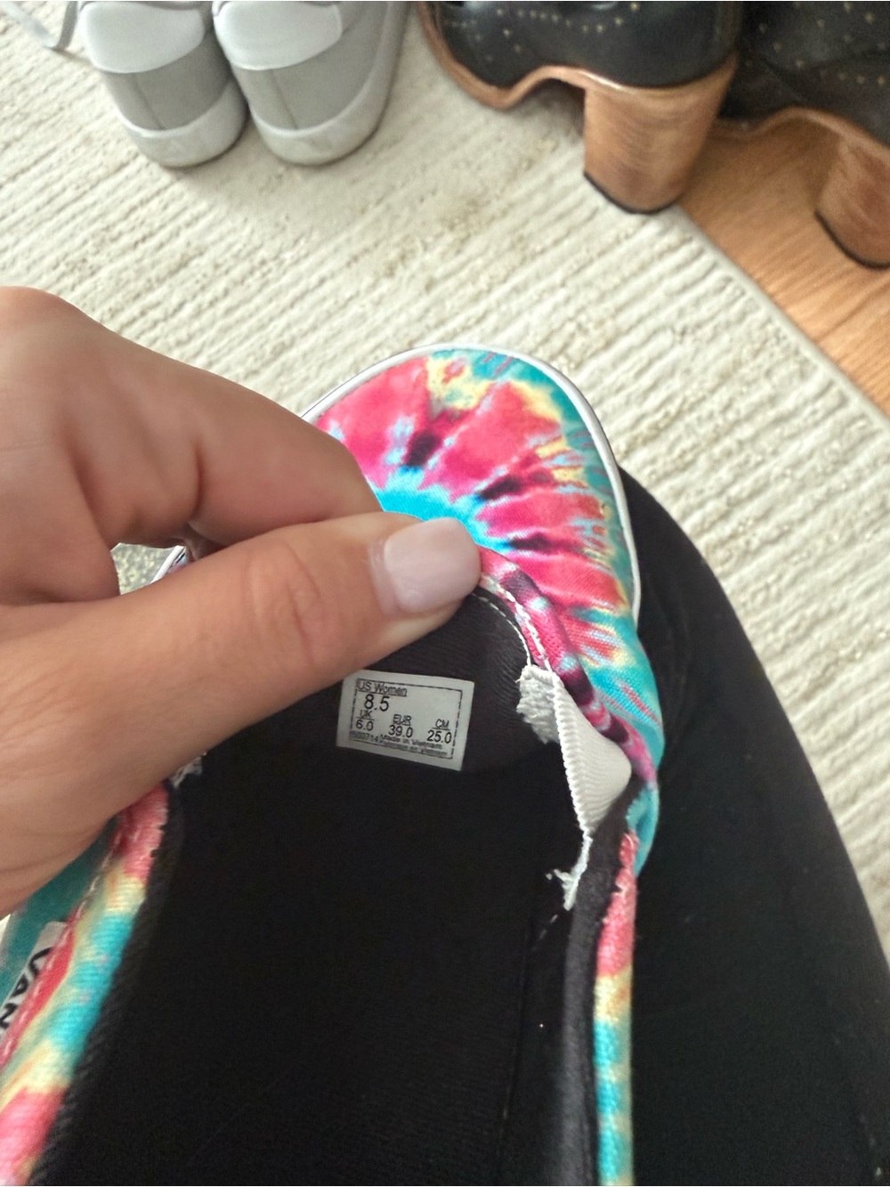 Vans Slip-On Sneakers in Blue and Pink Tie-Dye - Picture 4 of 4